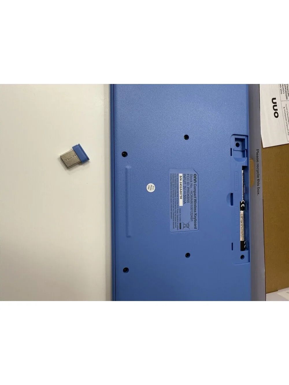 Onn Compact Wireless Keyboard, 78 Keys, Blue Retro Round Keycaps